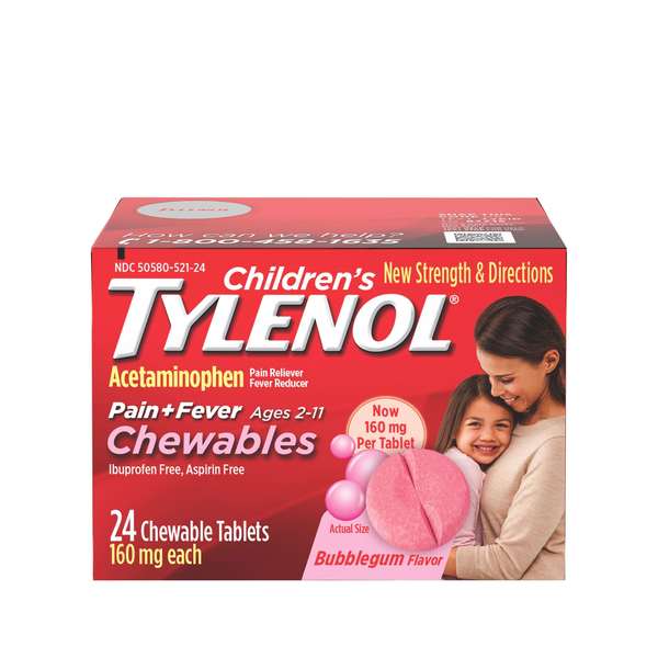Tylenol Childrens Tylenol Children's Chewables Bubblegum 24 Count, PK48 3051926